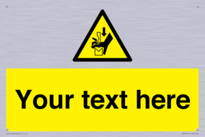 Custom warning hand crushing between press brake tool